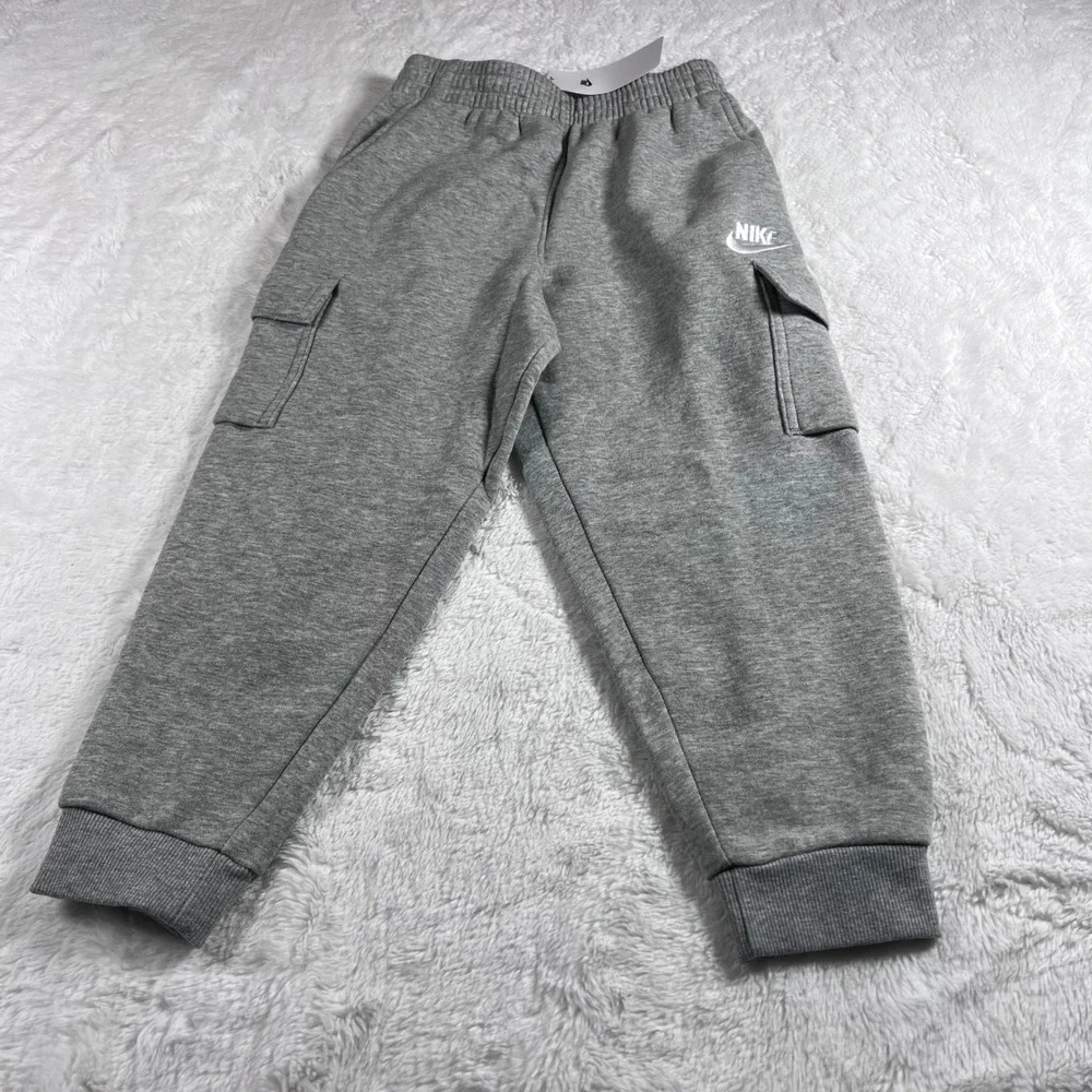 Nike Child Size 6 DK Grey Heather Cargo‎ Jogger Sweatpants 86L092-042 NWT